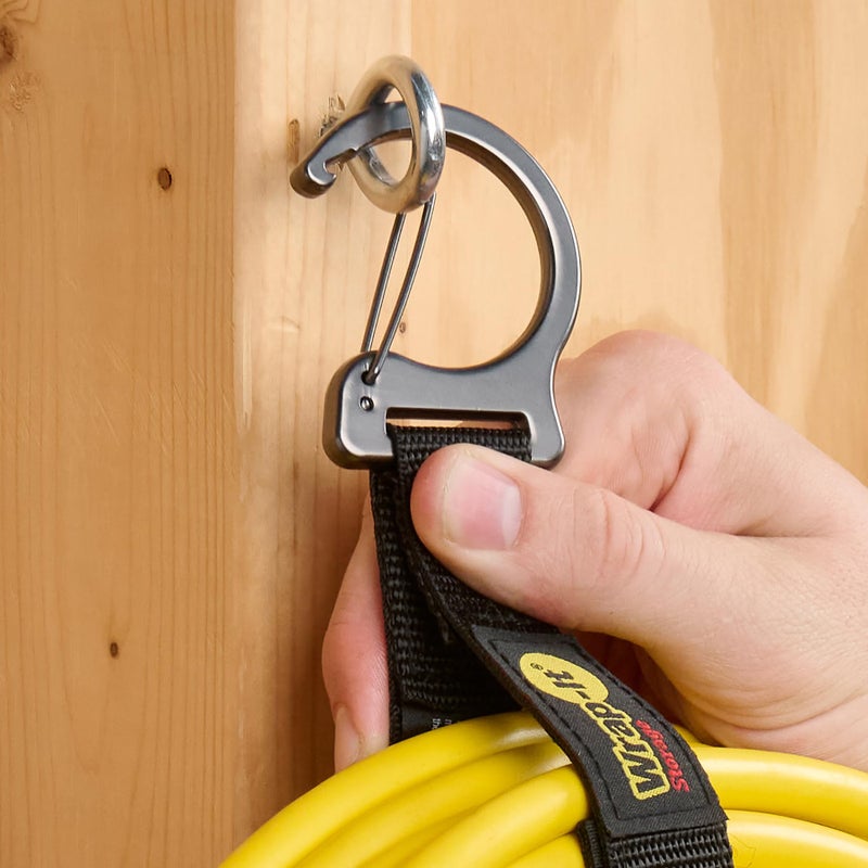 Wrap-It Storage Quick Clips - 10" (3-Pack) Black - Cord Straps with Metal Clips for Hanging to Organize Garage Accessories and Hose Storage - Image 4
