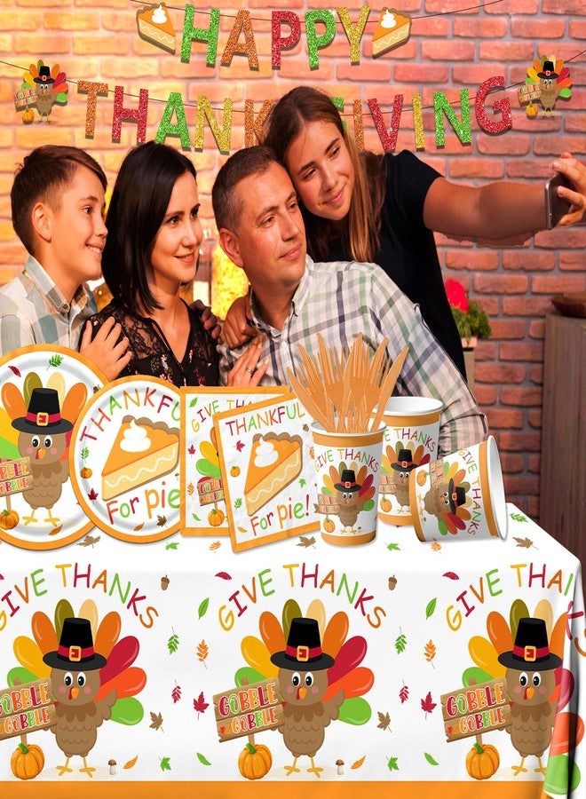 Bezkega Turkey Thanksgiving Party Decorations Tableware,142pcs Turkey Paper Plates and Napkins Cups Tablecloths for Fall Themed Thanks Giving Decor - Image 4