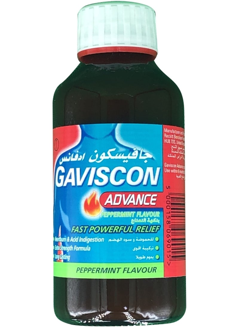 GAVISCON Advance Peppermint Suspension 300ml Antacid  for Heartburns & indigestion  Relief 