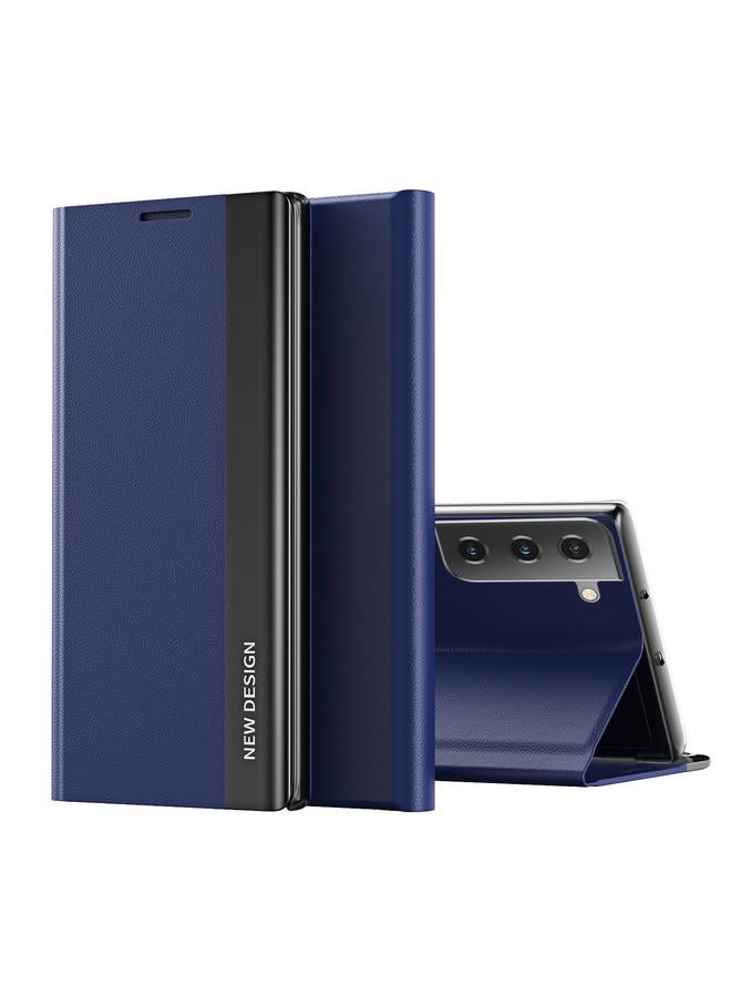 S-TOP Case For Samsung Galaxy S21 FE Side Electroplated Magnetic Ultra-Thin Horizontal Flip Leather Case with Holder - Image 1