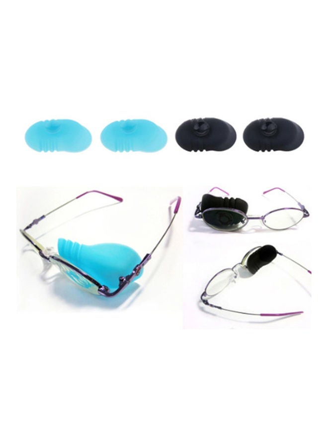 زوج لاصقات من السيليكون لنظارات القراءة الطبية لحالات الحول وضعف النظر لدى الأطفال، أسود - Image 2