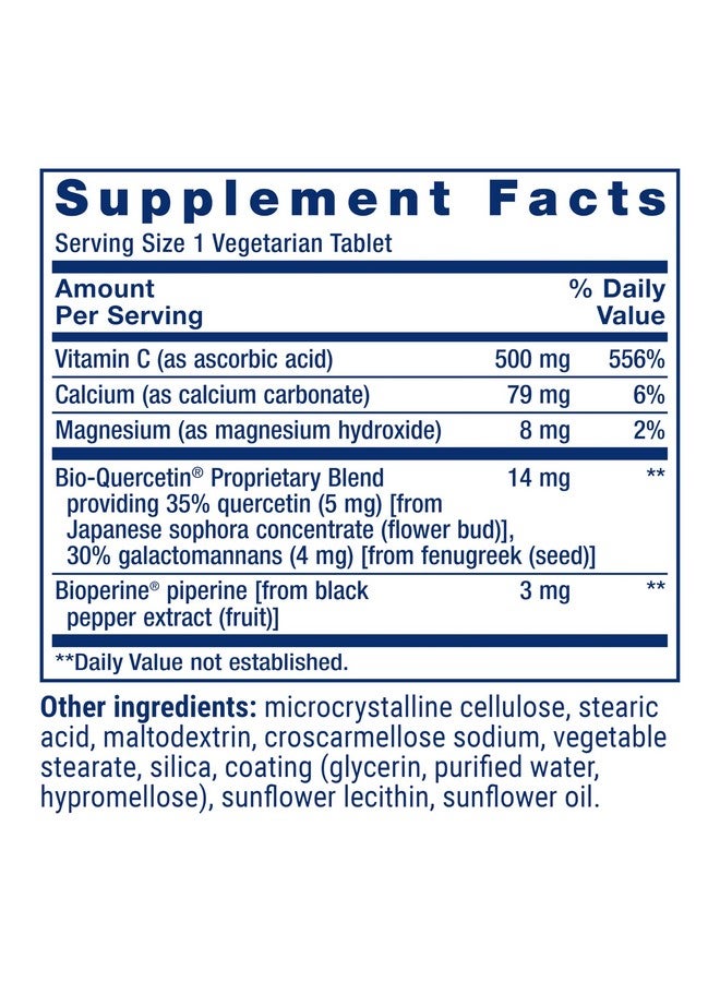 لايف إكستنشن Life Extension Fast-C® وBio-Quercetin®، توصيل وامتصاص سريع، فيتامين سي، الحلبة، دعم المناعة، المغنيسيوم، خالٍ من الجلوتين، غير معدّل وراثيًا، نباتي، 60 قرصًا - Image 3