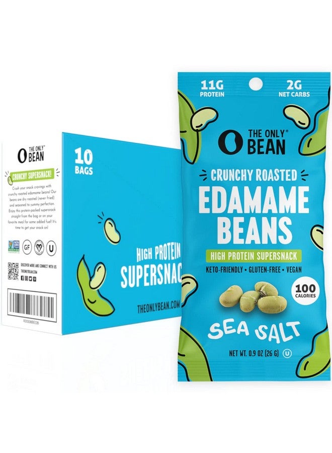The Only Bean Crunchy Dry Roasted Edamame Snacks (Sea Salt), Keto Snack Food, High Protein (11g) Healthy Snacks, Low Carb Gluten Free Office Vegan Food 100 Calorie Snack Pack, 0.9oz 10 Pack - Image 1