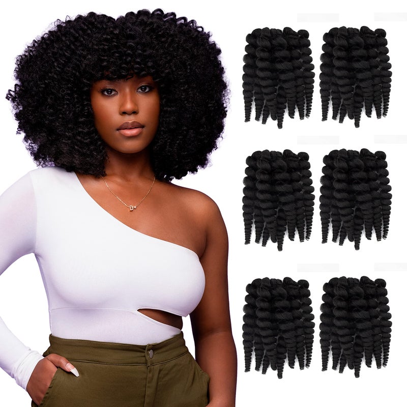 Darling Flexi Rod Curls 6X Crochet Hair Extensions, (3 packs of 2x per pack), Natural & Soft Texture, Fluffy Wand Curl, 14 Inch, #1B - Image 5