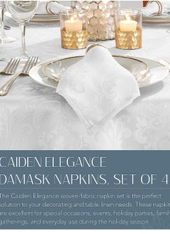 GROWSTEADY White Table Fabric Napkins Handkerchief Wedding  - Image 4