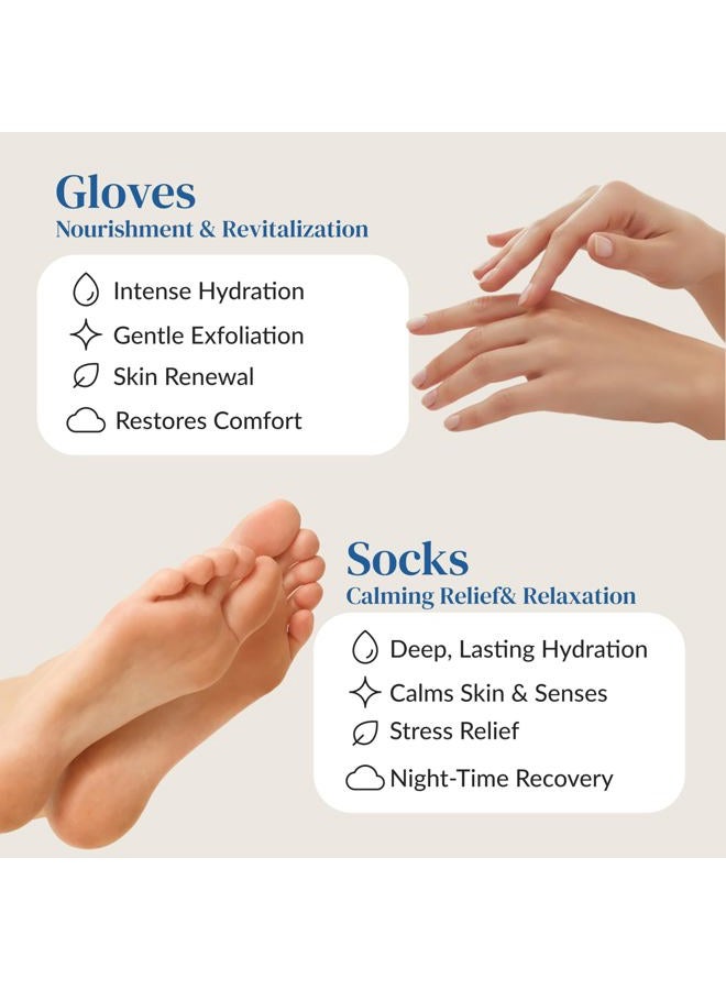 Epielle Intensive Repairing Hand & Foot Masks, Restore and Moisturize Dry, Cracked Skin, Self Care Gifts for Women, Spa Kit, Stocking Stuffers, 6 Moisturizing Gloves & 6 Moisturizing Socks - Image 3
