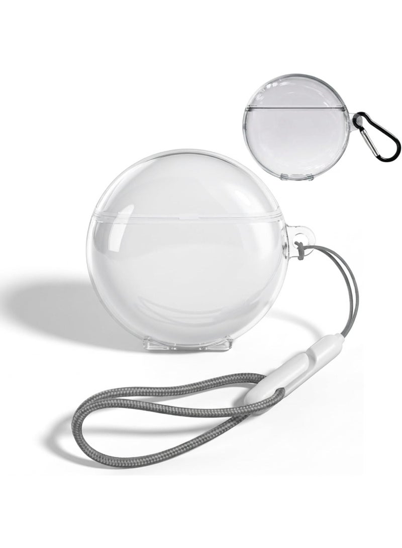 Protective case for Huawei FreeBuds 7i earphones, shockproof silicone case, anti-lost earphone cover with hanging loop and lanyard - (transparent)