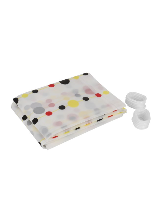 Royalford Shower Curtain Bathroom Decor Set With Hooks Multicolour 180x180cm - Image 2