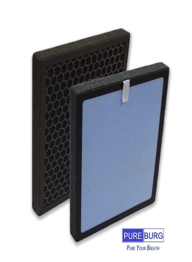 PUREBURG فلاتر بديلة من بيوربيرغ متوافقة مع أجهزة تنقية الهواء YIOU R1 P1802 و Elechomes P1801، عبوة من قطعتين، فلتر H13 حقيقي بتقنية HEPA وكربون نشط، نظام ترشيح ثلاثي المراحل 2 في 1 - Image 5