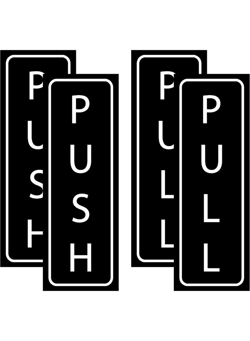 Push and Pull Stickers, Door 5" X 1.75 Black & White Sticker Decal, Indoor & Outdoor, - Image 2