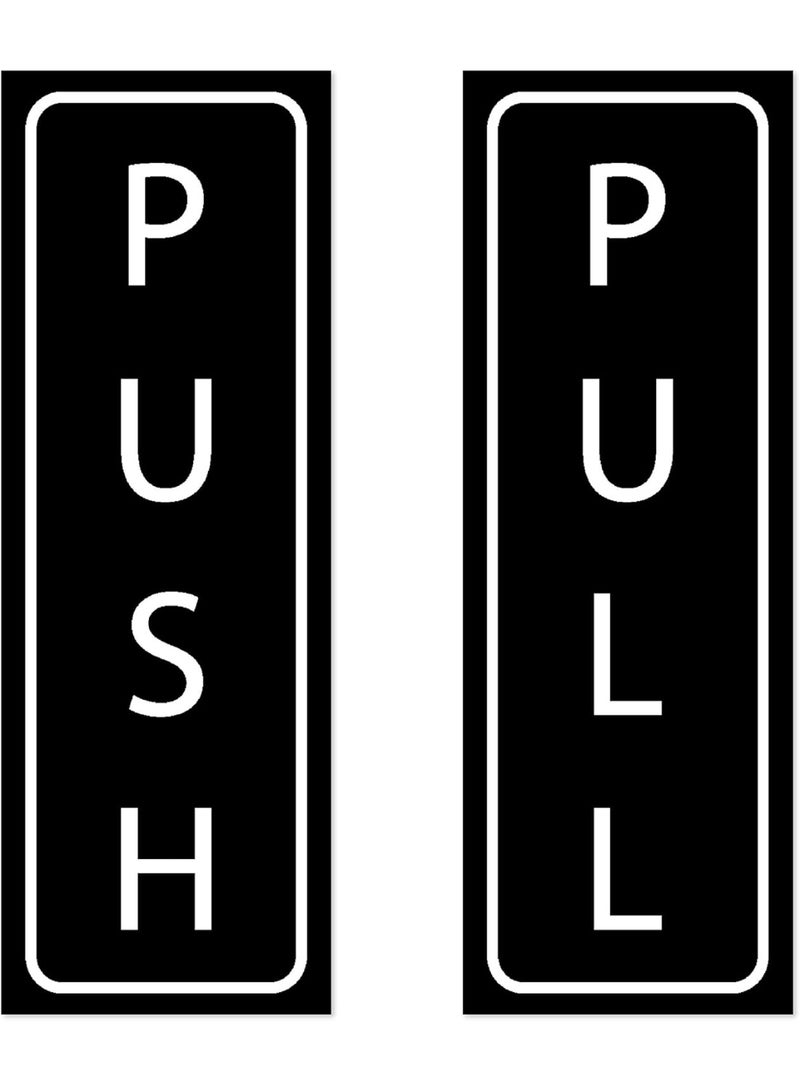Push and Pull Stickers, Door 5" X 1.75 Black & White Sticker Decal, Indoor & Outdoor, - Image 3