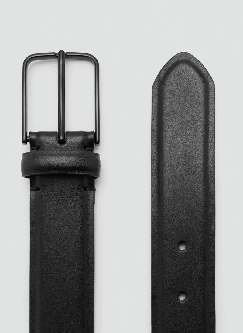 Mango Man 99-NEGRO 100% Bovine Leather Belt for Men | Best Price UAE