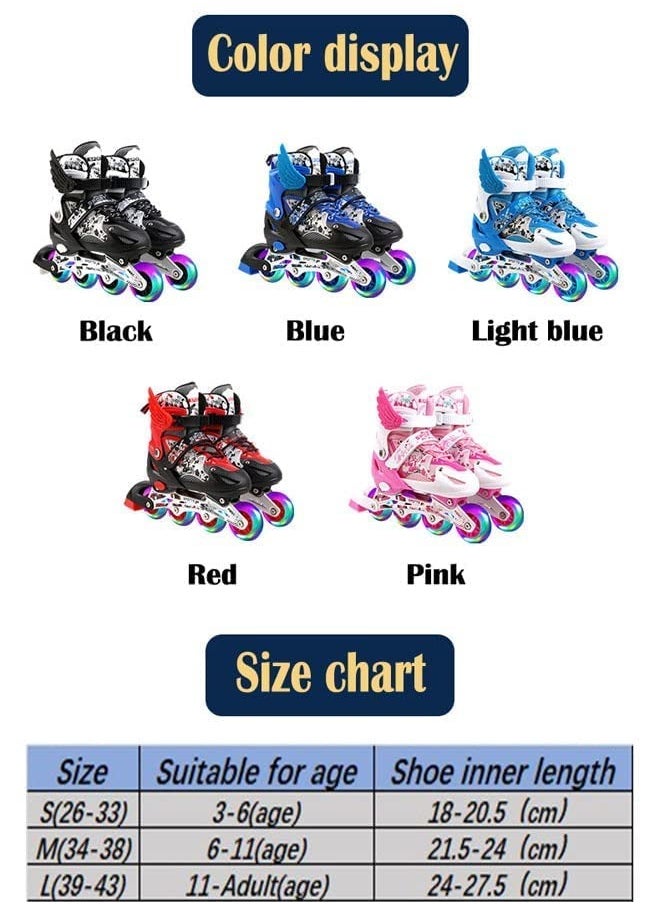 Arabest - Kids Adjustable Perfect inline skates Roller Skate Shoe Set with LED Flash - Image 1