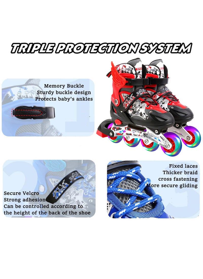 Arabest - Kids Adjustable Perfect inline skates Roller Skate Shoe Set with LED Flash - Image 1