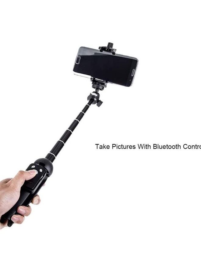 Rock Pow Selfie Stick For Phone Size 4.5-6.2Inch, Extendable Selfie Stick Tripod with Bluetooth Wireless Remote Phone Holder - Image 2
