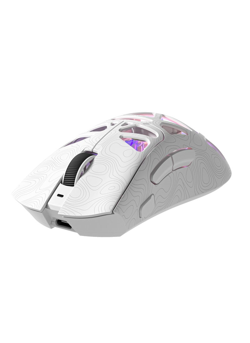 G11 Lightweight Wireless Gaming Mouse,Tri-Mode(2.4G/USB-C Wired/Bluetooth),6 Backlight Effects,6 DPI Adjustable up to 22000,PAW3311 Optical Sensor,400mAh Long Battery,8 Buttons for PC/Laptop/Win/Mac(White)
