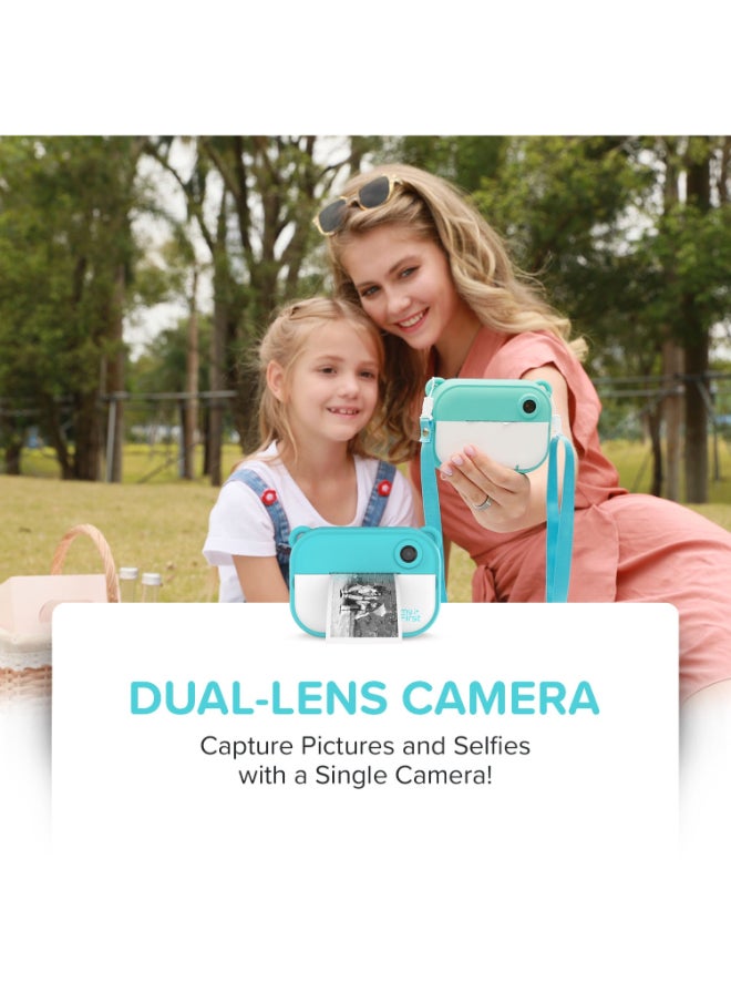 myFirst - Camera Insta 2 | Instant Print Kids Camera, Print in 10 Secs w/ Thermal Paper, Dual Lens 6MP/9MP/12MP, 1080P Video Recording, 2.4" Color Display, Portable & Easy to Use - Pink - Image 1