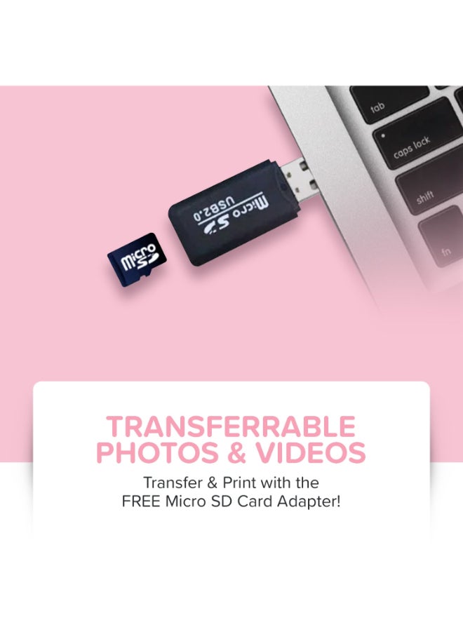 myFirst - Camera Insta 2 | Instant Print Kids Camera, Print in 10 Secs w/ Thermal Paper, Dual Lens 6MP/9MP/12MP, 1080P Video Recording, 2.4" Color Display, Portable & Easy to Use - Pink - Image 1