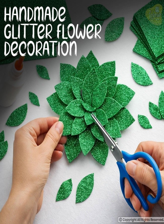 Paraspapermart A4 Glitter Foam Sheet Sparkles Green Color, for Art & Craft, Decoration, Gift Wrapping, Scrapbooking, Craft Project, Etc. - Image 5
