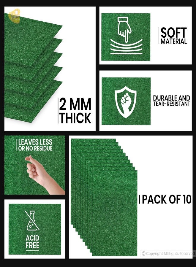 Paraspapermart A4 Glitter Foam Sheet Sparkles Green Color, for Art & Craft, Decoration, Gift Wrapping, Scrapbooking, Craft Project, Etc. - Image 4