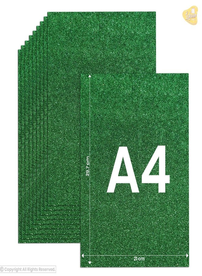 Paraspapermart A4 Glitter Foam Sheet Sparkles Green Color, for Art & Craft, Decoration, Gift Wrapping, Scrapbooking, Craft Project, Etc. - Image 3