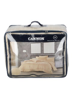 Cannon 3-Piece Premium Quality T215 Cotton Stripe Comforter Set Satin Beige Twin 27.6 x 52.8 x 60 cm CN CT3PCS-BGED  - Image 1