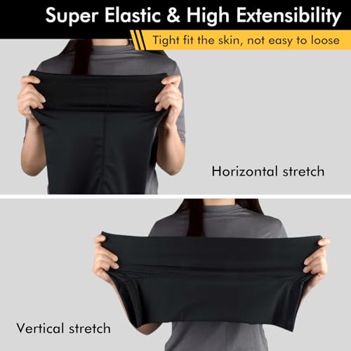 SUNLAND Breathable Gaiter Face Mask Neck Gaiter Scarf Dust Sun Protection Face Cover Windproof Ideal For Running Cycling 3Pack Black - Image 3
