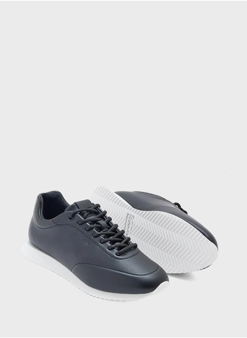 CALVIN KLEIN LACE UP LEATHER RUNNER TRAINERS