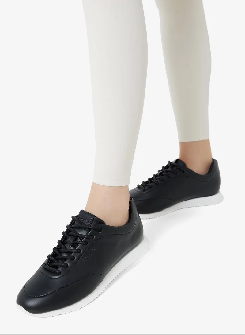 CALVIN KLEIN LACE UP LEATHER RUNNER TRAINERS