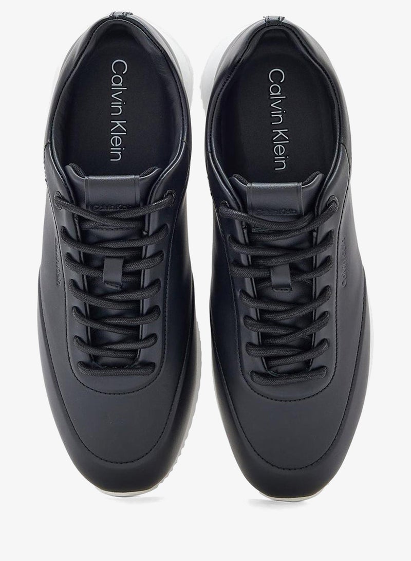 CALVIN KLEIN LACE UP LEATHER RUNNER TRAINERS - Image 5
