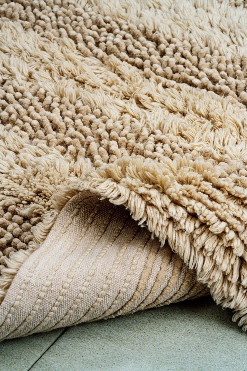 بلونيتي Luxury Softy Natural Cotton 2-Piece Bath Mat Set 60X100+50X60 - Beige