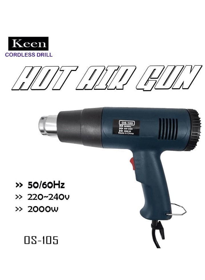 كين مسدس هواء ساخن KEEN 2000W مزدوج درجة الحرارة مسدس هواء ساخن ، مسدس تسخين الهواء 220-240 فولت ، 50 60 هرتز -OS-105  - Image 1