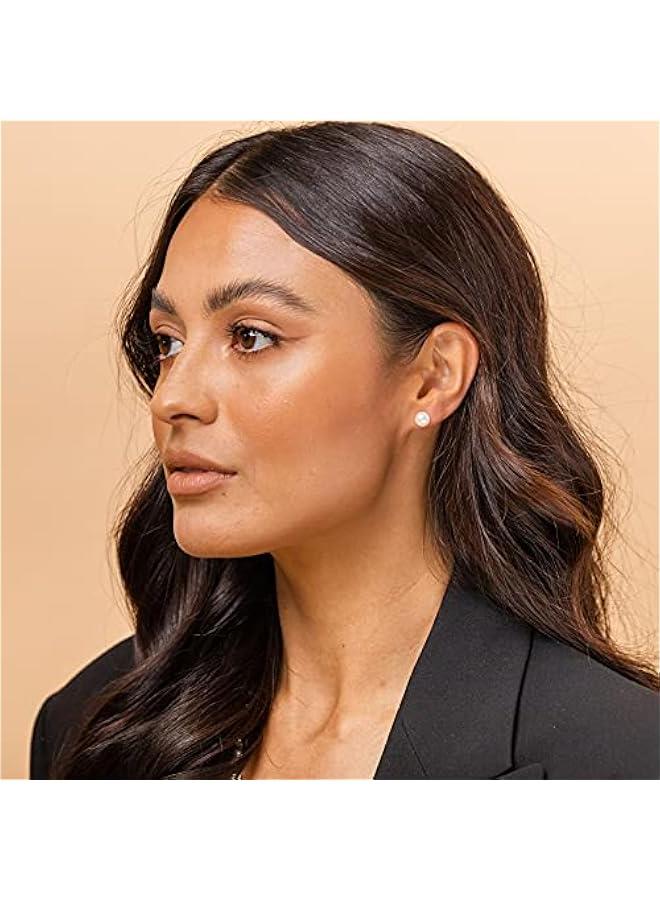 PAVOI Sterling Silver, 14K Gold Plated, AAA+ Quality Handpicked Freshwater Cultured Stud Pearl Earrings - Image 2