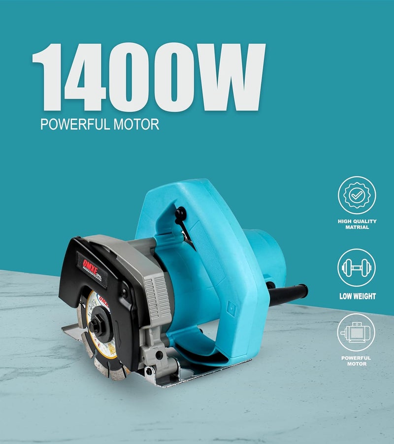 OMXE 5 In 1 Marble Cutter Machine 1400W, 4-Inch (110mm) Disc, 11,000 RPM | Adjustable Cutting Depth, Low Vibration Electric Cutter for Marble, Tile, Granite, Wood & Metal - Image 3