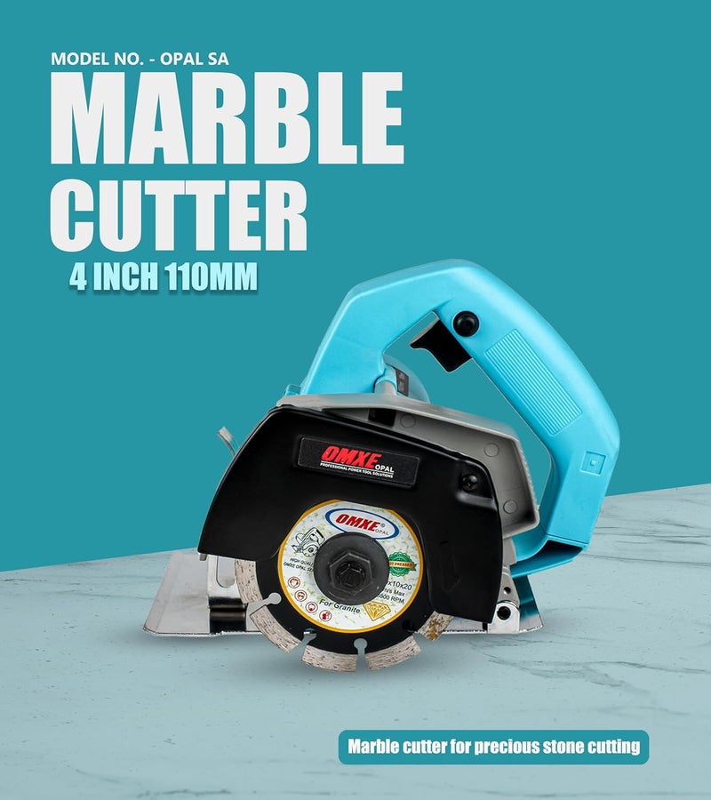 OMXE 5 In 1 Marble Cutter Machine 1400W, 4-Inch (110mm) Disc, 11,000 RPM | Adjustable Cutting Depth, Low Vibration Electric Cutter for Marble, Tile, Granite, Wood & Metal - Image 2