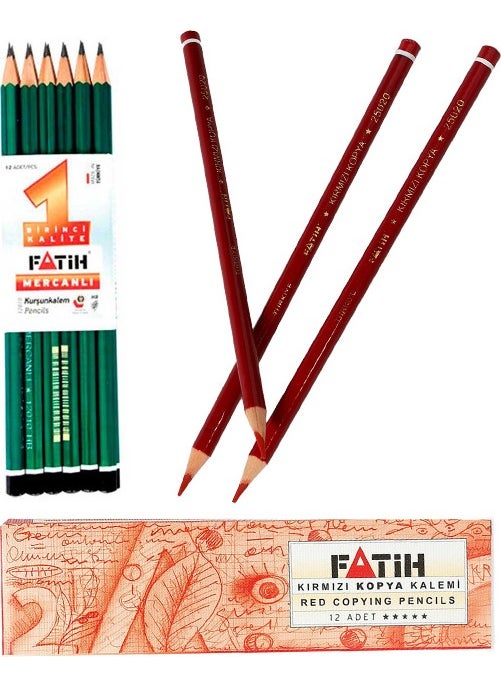 Fatih Mercanlı 12 Pcs + Red Copy Pen 12 Pcs 