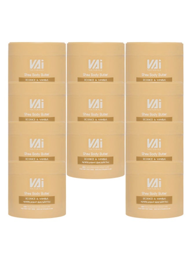 VAI 11 Pieces Shea Body Butter Licorice And Vanilla 48 Hours Nourishing Moisture For Very Dry Skin Rich In Vitamin E - Image 1