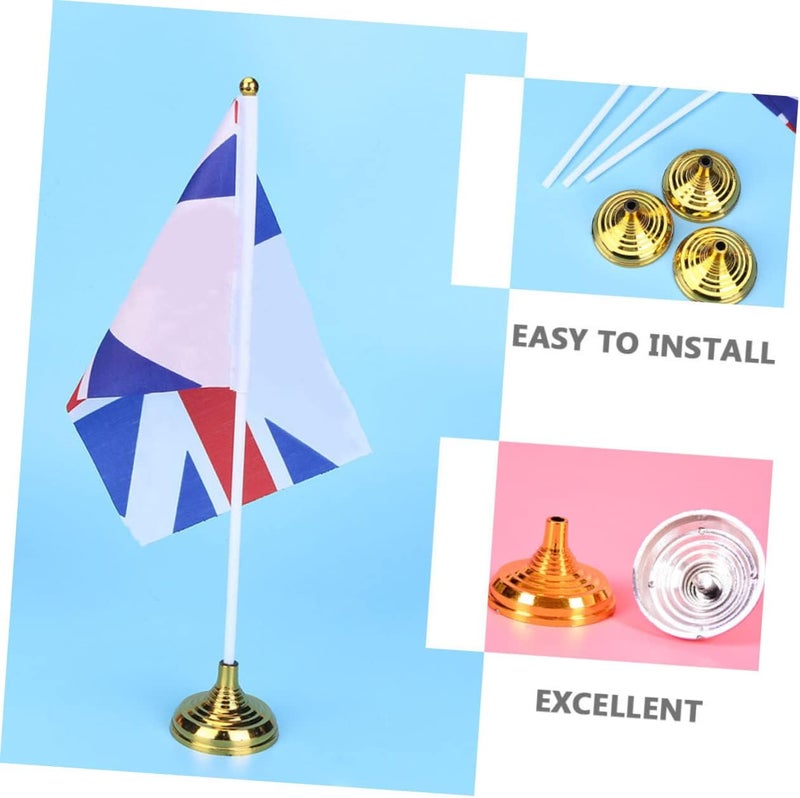 Sosoport 48pcs Portable Flagpole Bases Tabletop Flag Holders for Office Meetings and Events Design for National Flags and Decorative Displays - Image 4