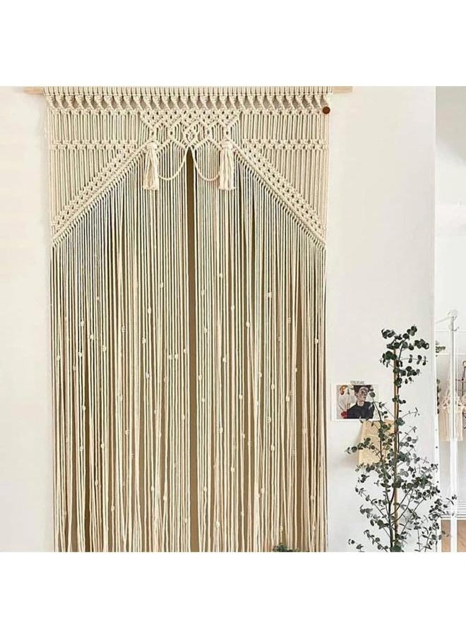 Antikiano Macrame Curtain, Macrame Wall Hanging Door Curtain Wedding Backdrop Window 