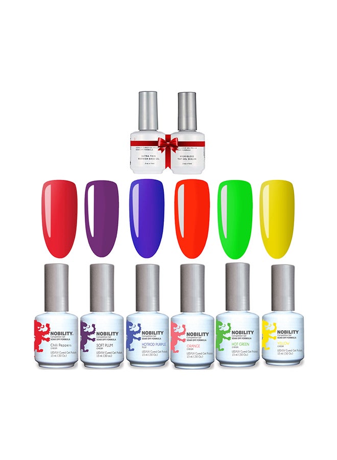 Lechat Gel Nail Polish Set, Soak Off Gel With Top Coat Base Coat Hsn01