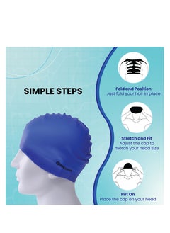 ENDLESS  EL1019 Classic Comfortable Plain Silicon Swimming Cap | Material : Silicon | Fully Elastic Waterproof Swimming Cap for Long and Short Hair with Thicker Edge | For Adults, Women and Men  - Image 4