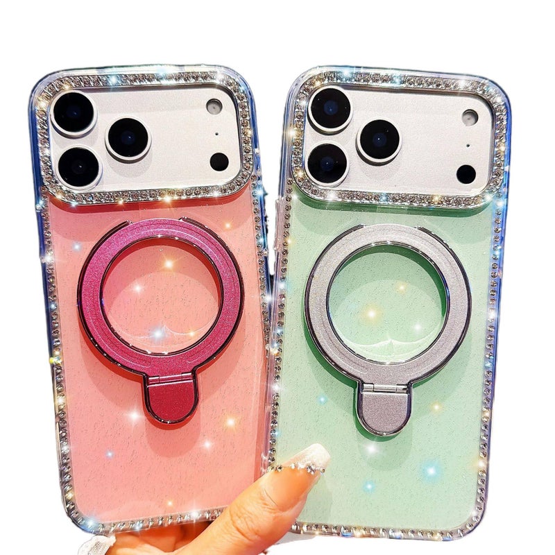 MS غطاء واقي، مقاوم للصدمات لـ iPhone 16 / 16 Plus / 16 Pro / 16 Pro Max، Acrylic، شفاف، حامل قائم بوظيفة حامل من الأكريليك - Image 4