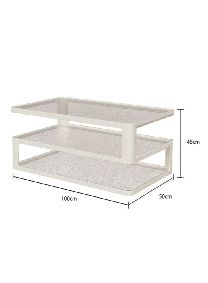 Generic Living Room Table Coffee Table Side Table Sofa Table Modern Coffee Table for Living Room, Sofa Table, Office Side Table, Tempered Glass, Storage Shelf, Tea Table  - Image 2