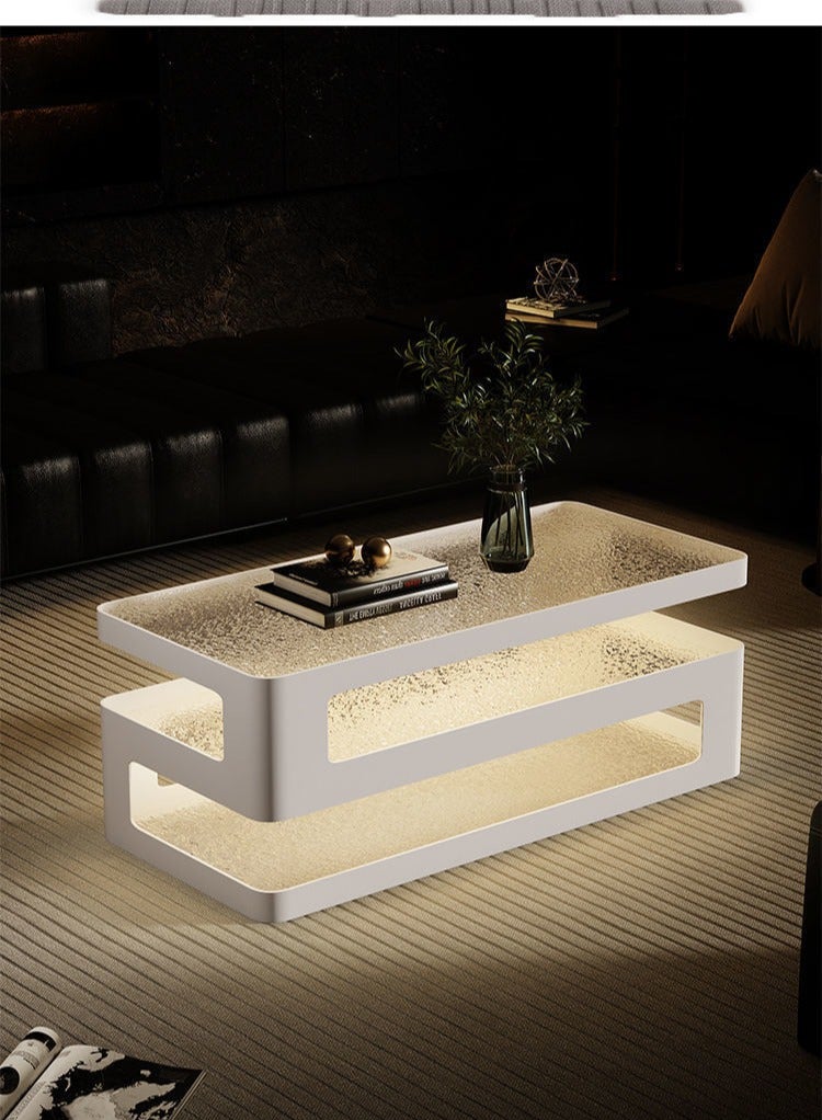 Generic Living Room Table Coffee Table Side Table Sofa Table Modern Coffee Table for Living Room, Sofa Table, Office Side Table, Tempered Glass, Storage Shelf, Tea Table  - Image 4