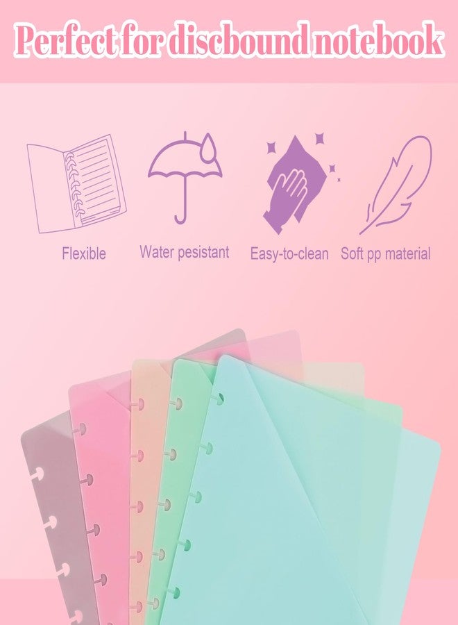WANGDEFA DiscBound Dividers with Pockets DiscBound Binder Dividers Letter Size Plastic Dividers with Tabs Disc Bound Planner Supplies Tabs Binder File Dividers Index Dividers for Notebooks Office Meeting (5) - Image 4