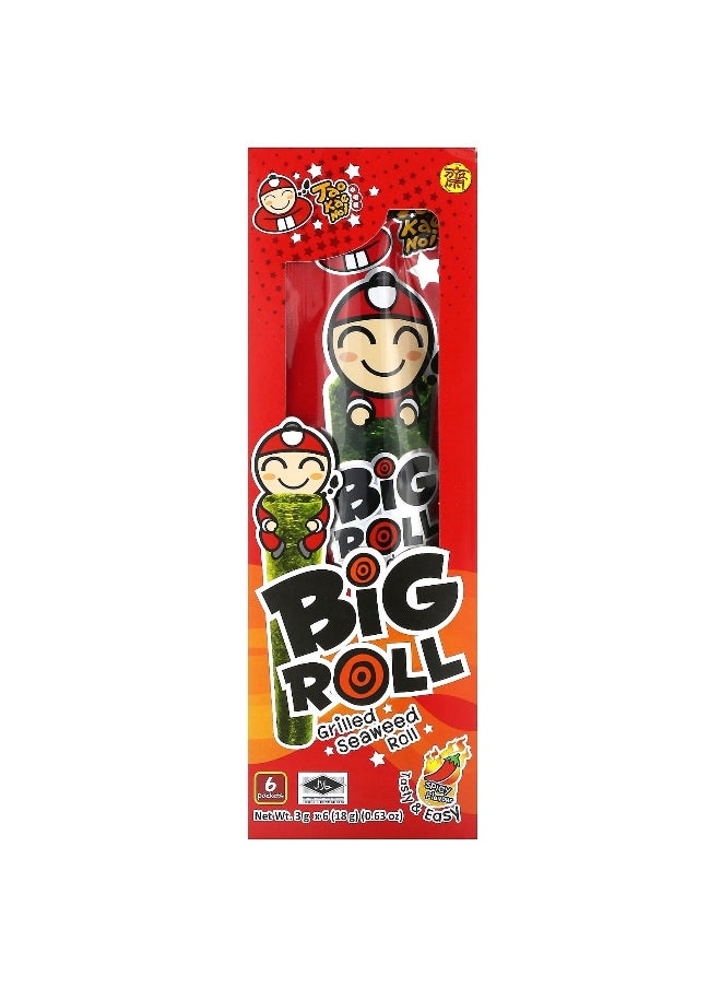 Tao Kae Noi Tao Kae Noi, Big Roll, Grilled Seaweed Roll, Spicy, 6 Packets,  0.11 oz (3 g) Each  - Image 1