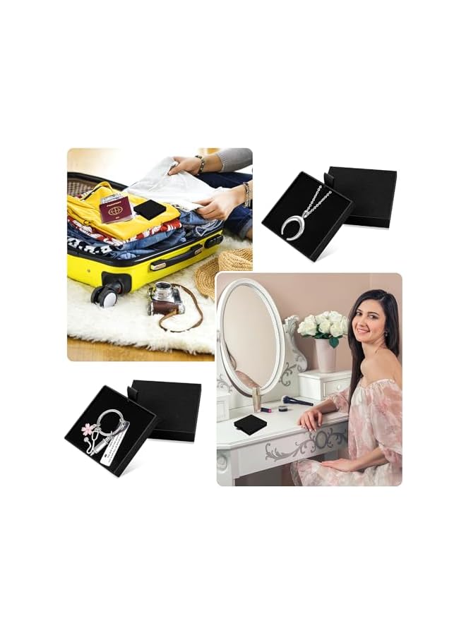 The Bros 2Pcs Jewelry Gift Box Bracelet Gift Boxes Cardboard Jewelry Box Square Necklace Earring Bracelet Gift Box Kraft Organizer Storage Box for Jewellery (Black) - Image 4