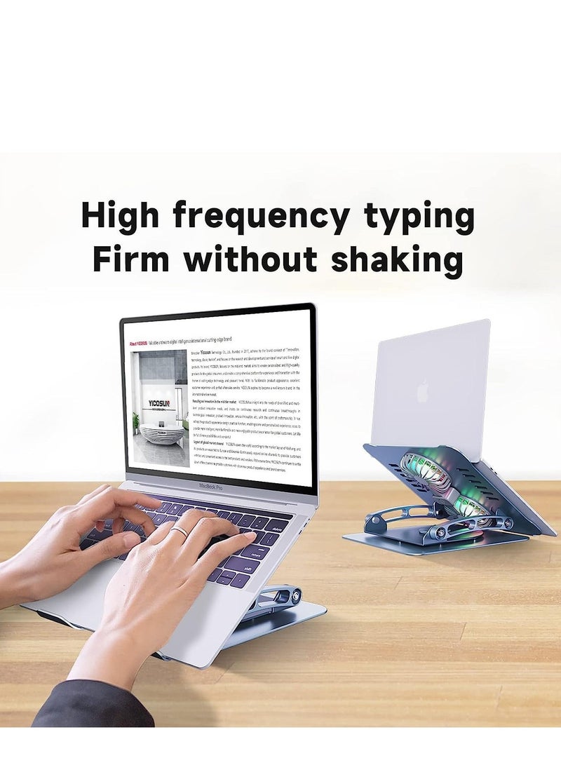SYOSI Laptop Stand, Adjustable Cooling Pad, 360 Degree Rotation, Aluminum Cooler Stand for Desk, Multi-Angle Compatible with MacBook Air Pro, All Notebooks 10-15.6"  - Image 5