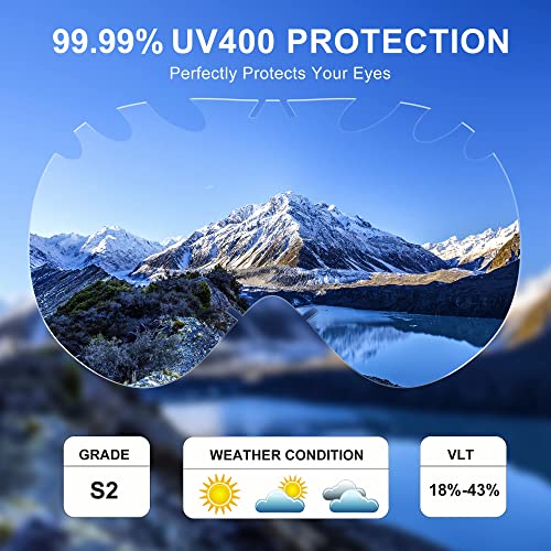 RABIGALA Ski Goggles Snow/Snowboard Goggles spherical surface for Men Women Adult Youth Snowmobile Skiing Skating - 100% UV Protection Anti-fog - Image 3