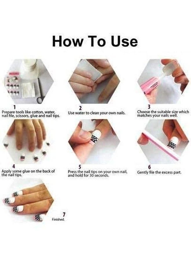 TWIREY - Artificial Nails Set With Glue Acrylic Fake/False Nails (Set Of 100 Pcs) And Artificial Nail Glue 3Gm Reusable - Image 1